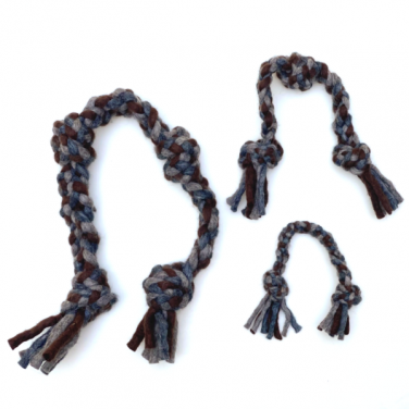 Knotted Rope Toy, Natural & Grey